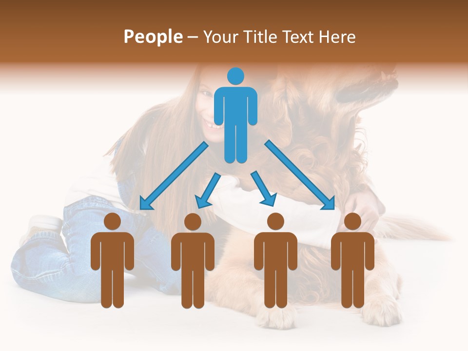 A Girl Hugging A Dog With A White Background PowerPoint Template