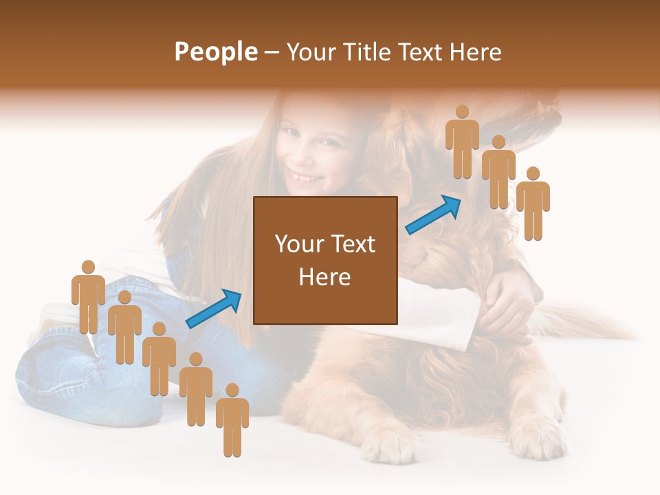 A Girl Hugging A Dog With A White Background PowerPoint Template