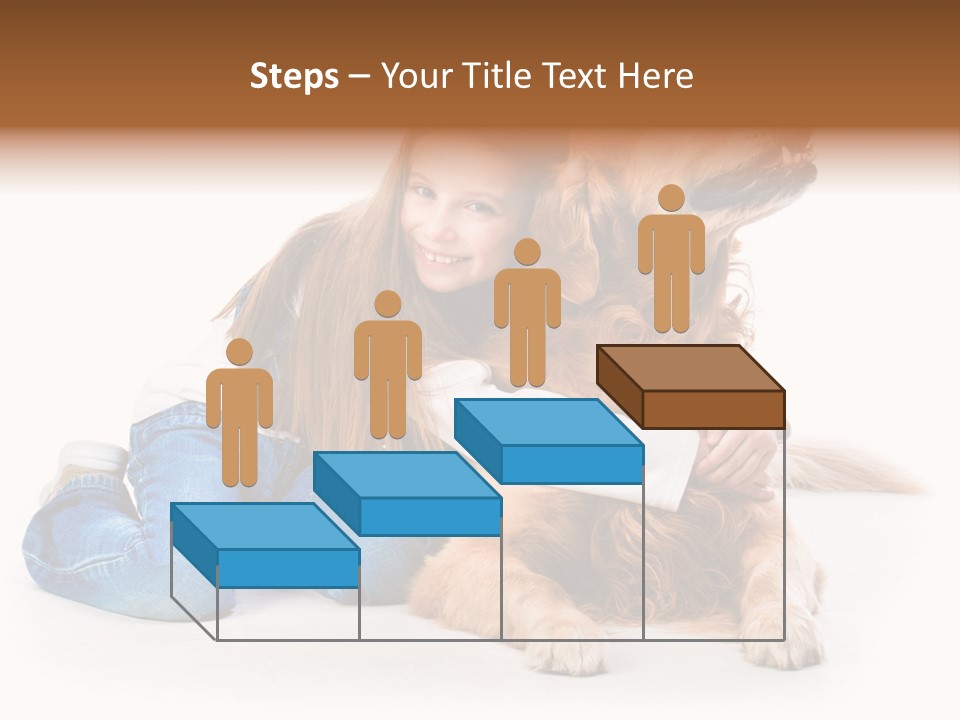 A Girl Hugging A Dog With A White Background PowerPoint Template