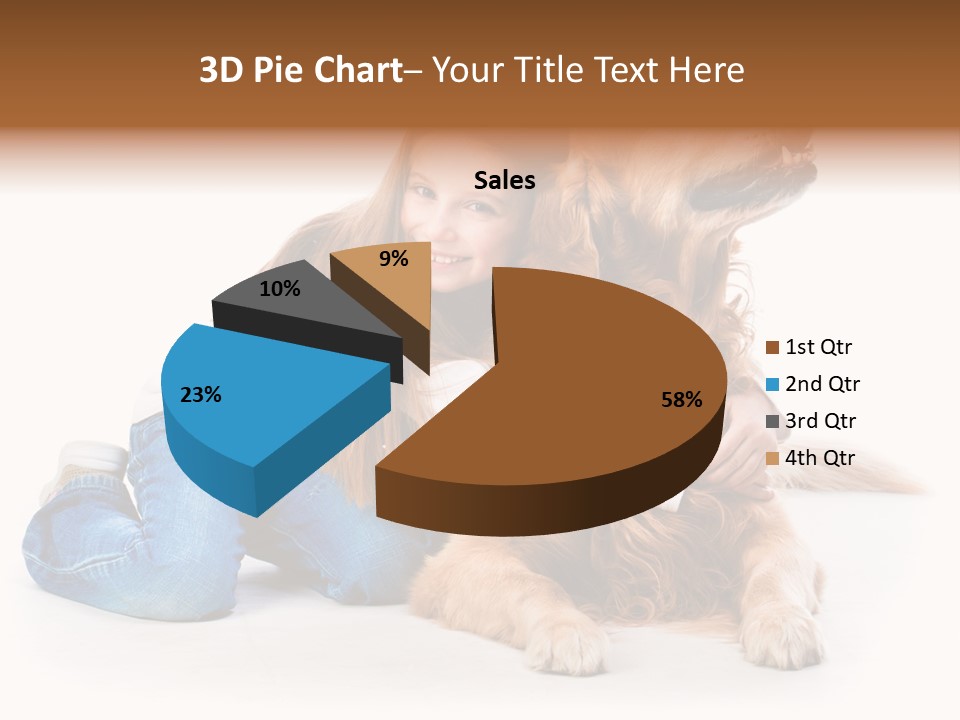 A Girl Hugging A Dog With A White Background PowerPoint Template