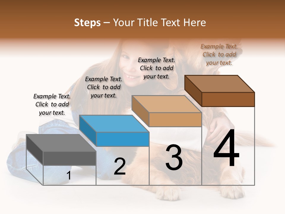 A Girl Hugging A Dog With A White Background PowerPoint Template