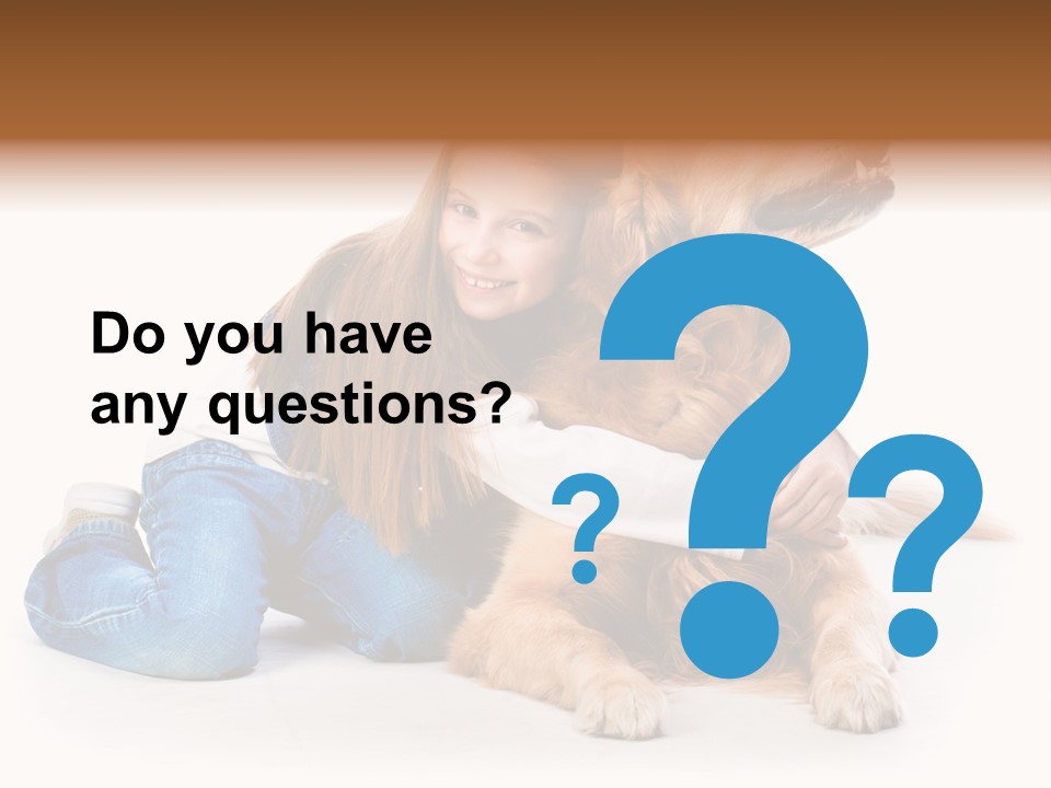 A Girl Hugging A Dog With A White Background PowerPoint Template