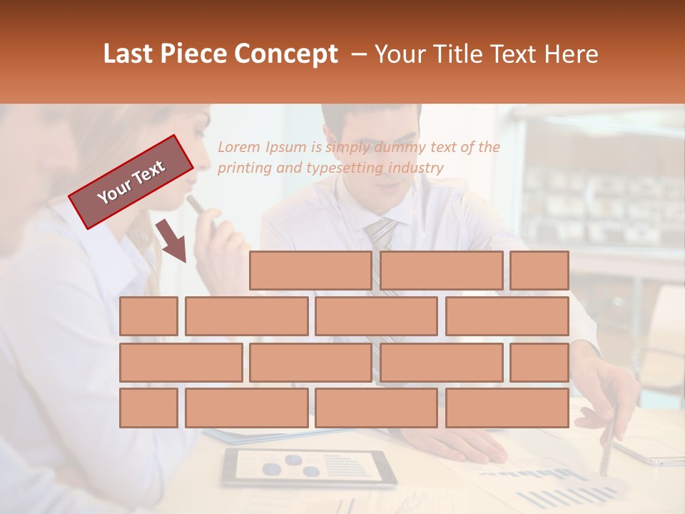 A Couple Of People Sitting At A Table With Papers PowerPoint Template