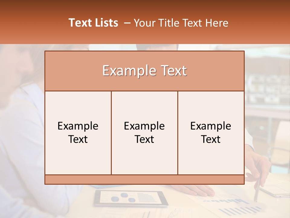 A Couple Of People Sitting At A Table With Papers PowerPoint Template