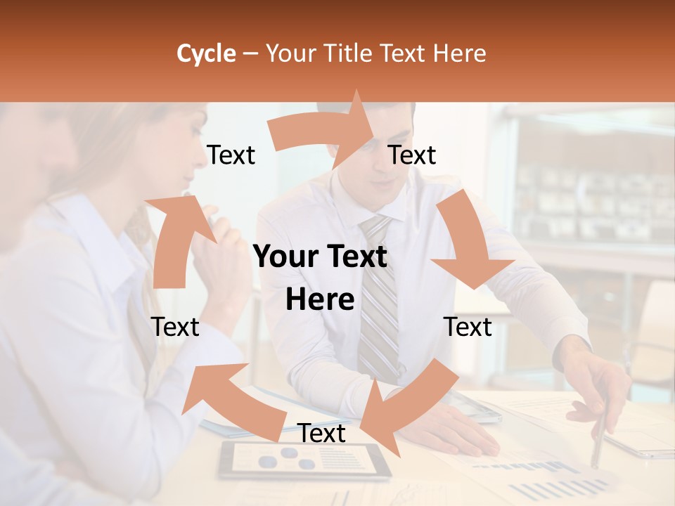 A Couple Of People Sitting At A Table With Papers PowerPoint Template