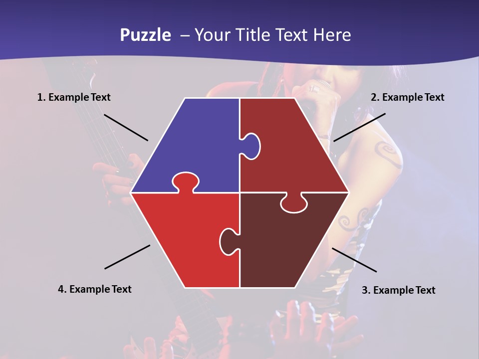 A Woman Singing Into A Microphone While Holding A Guitar PowerPoint Template