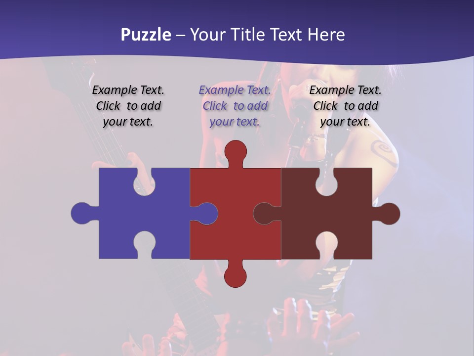 A Woman Singing Into A Microphone While Holding A Guitar PowerPoint Template