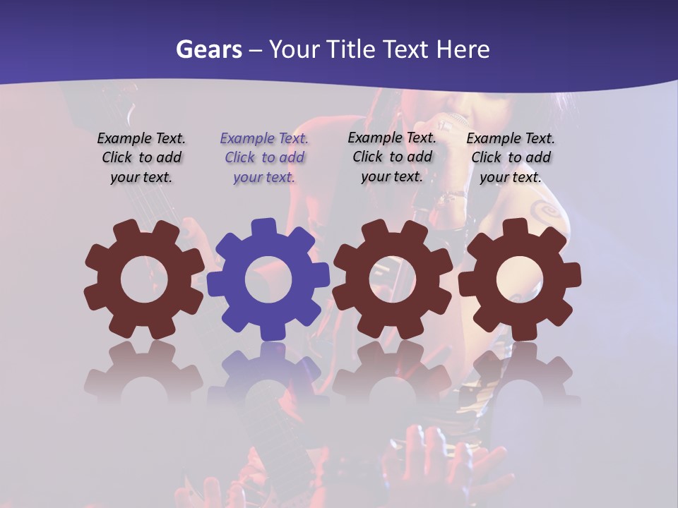 A Woman Singing Into A Microphone While Holding A Guitar PowerPoint Template