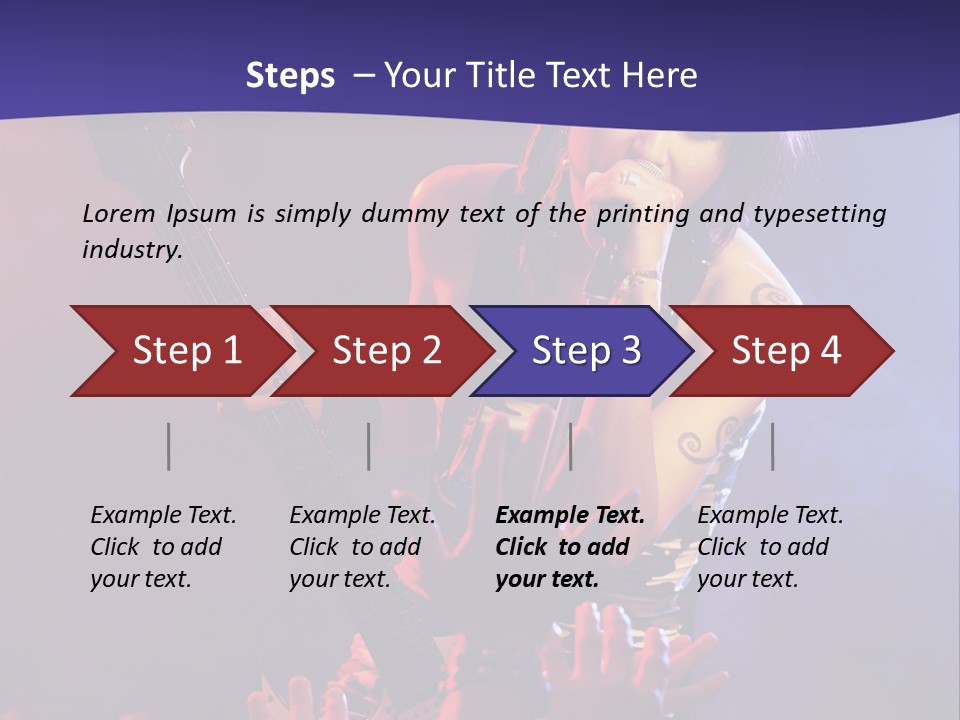 A Woman Singing Into A Microphone While Holding A Guitar PowerPoint Template