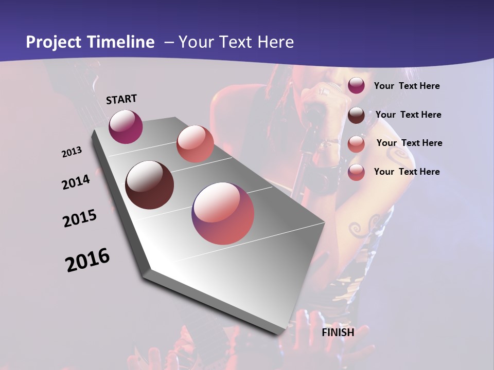 A Woman Singing Into A Microphone While Holding A Guitar PowerPoint Template