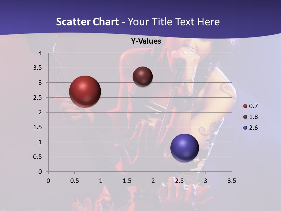 A Woman Singing Into A Microphone While Holding A Guitar PowerPoint Template
