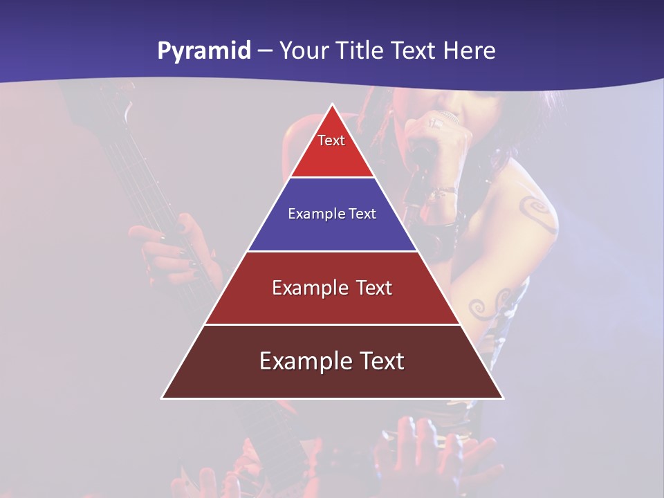 A Woman Singing Into A Microphone While Holding A Guitar PowerPoint Template