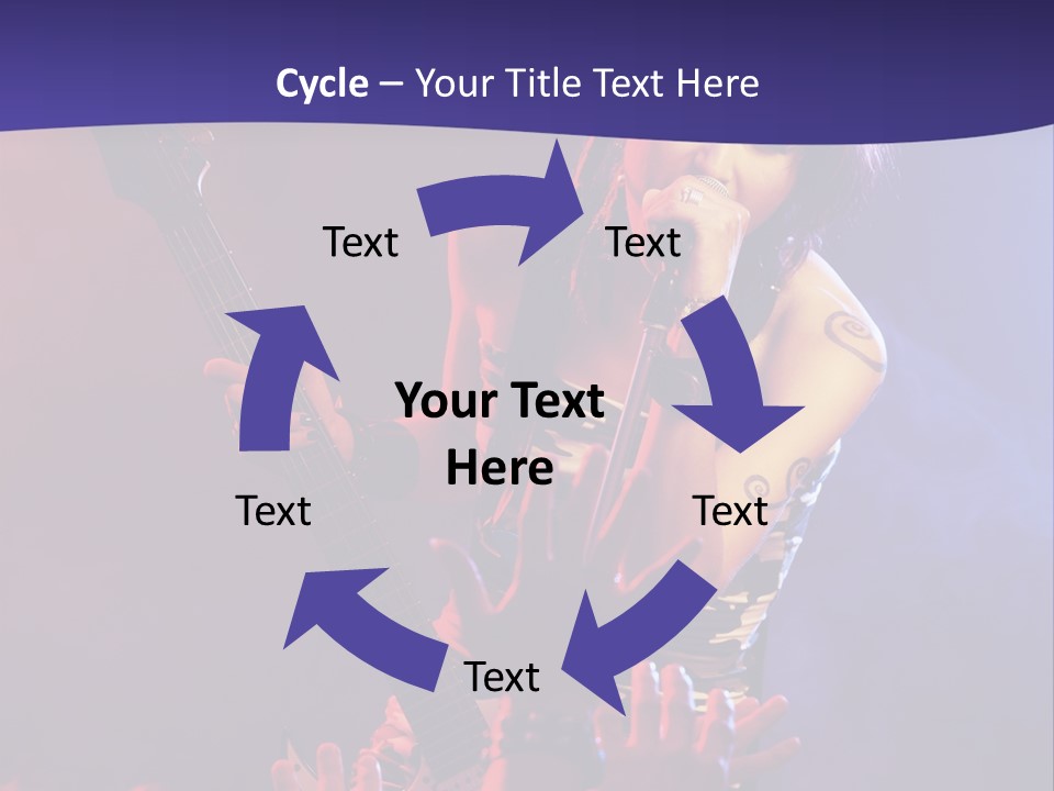 A Woman Singing Into A Microphone While Holding A Guitar PowerPoint Template