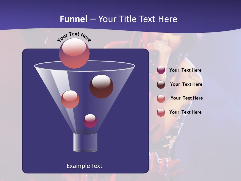 A Woman Singing Into A Microphone While Holding A Guitar PowerPoint Template