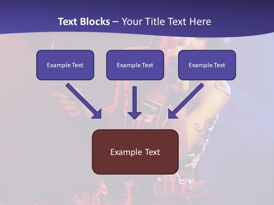 A Woman Singing Into A Microphone While Holding A Guitar PowerPoint Template