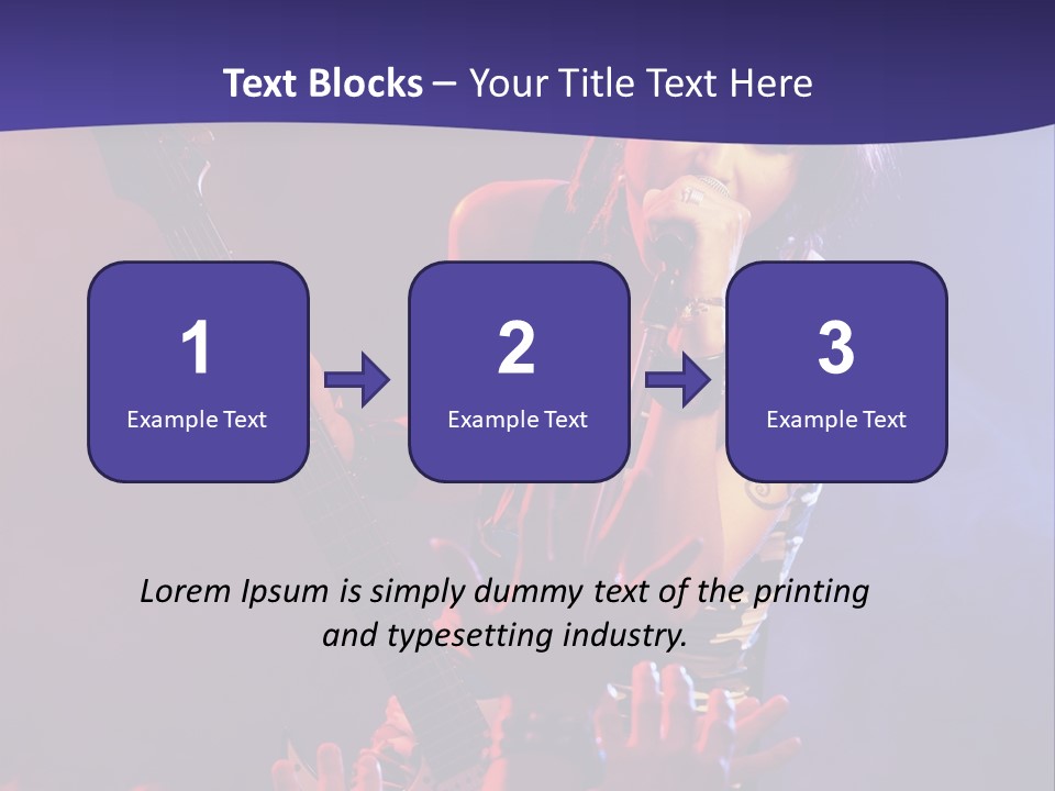 A Woman Singing Into A Microphone While Holding A Guitar PowerPoint Template