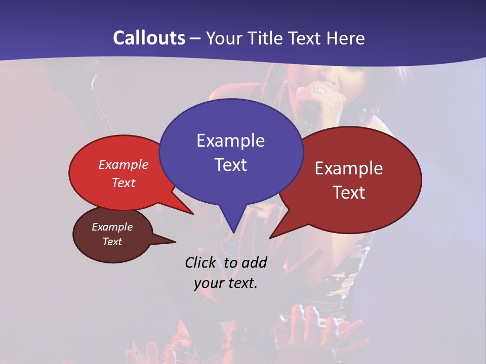 A Woman Singing Into A Microphone While Holding A Guitar PowerPoint Template