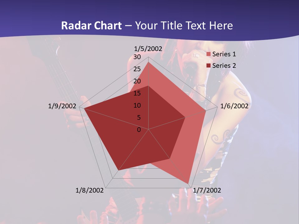A Woman Singing Into A Microphone While Holding A Guitar PowerPoint Template
