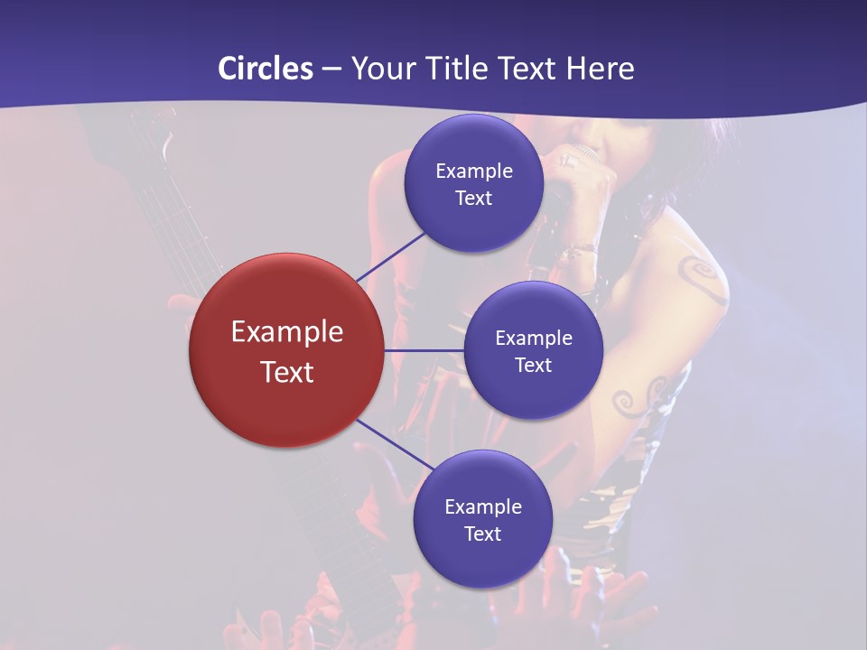 A Woman Singing Into A Microphone While Holding A Guitar PowerPoint Template