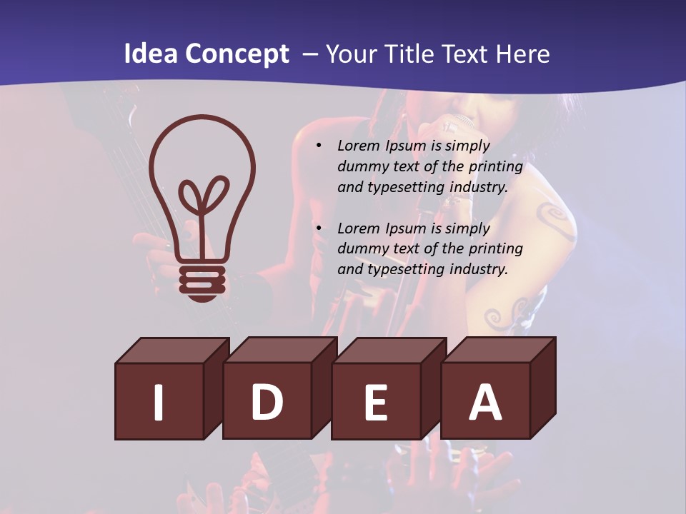 A Woman Singing Into A Microphone While Holding A Guitar PowerPoint Template