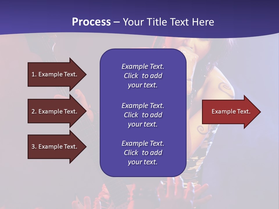 A Woman Singing Into A Microphone While Holding A Guitar PowerPoint Template