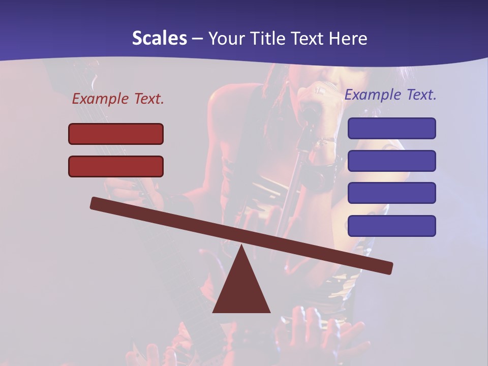 A Woman Singing Into A Microphone While Holding A Guitar PowerPoint Template