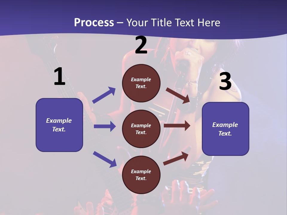 A Woman Singing Into A Microphone While Holding A Guitar PowerPoint Template