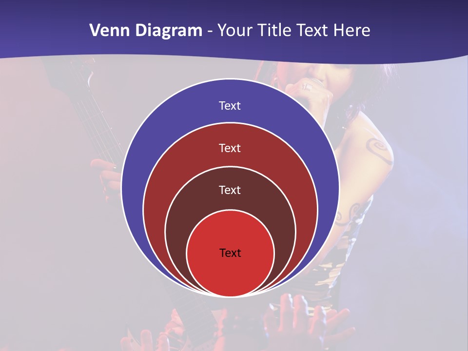 A Woman Singing Into A Microphone While Holding A Guitar PowerPoint Template