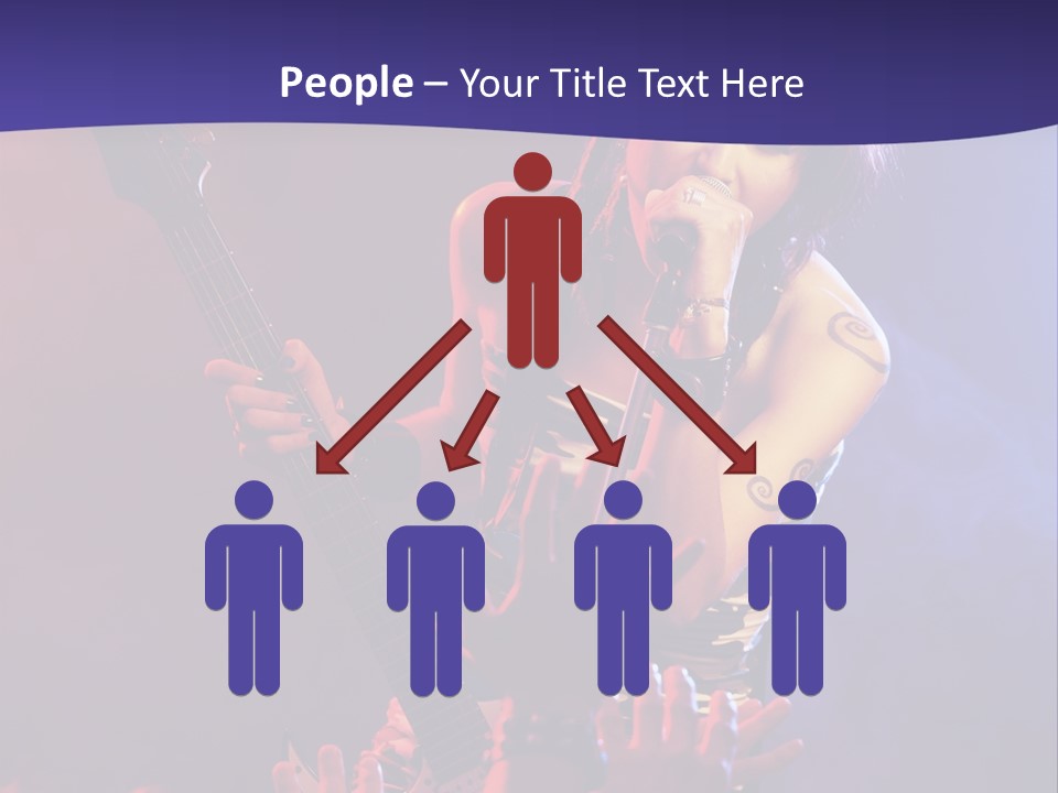 A Woman Singing Into A Microphone While Holding A Guitar PowerPoint Template