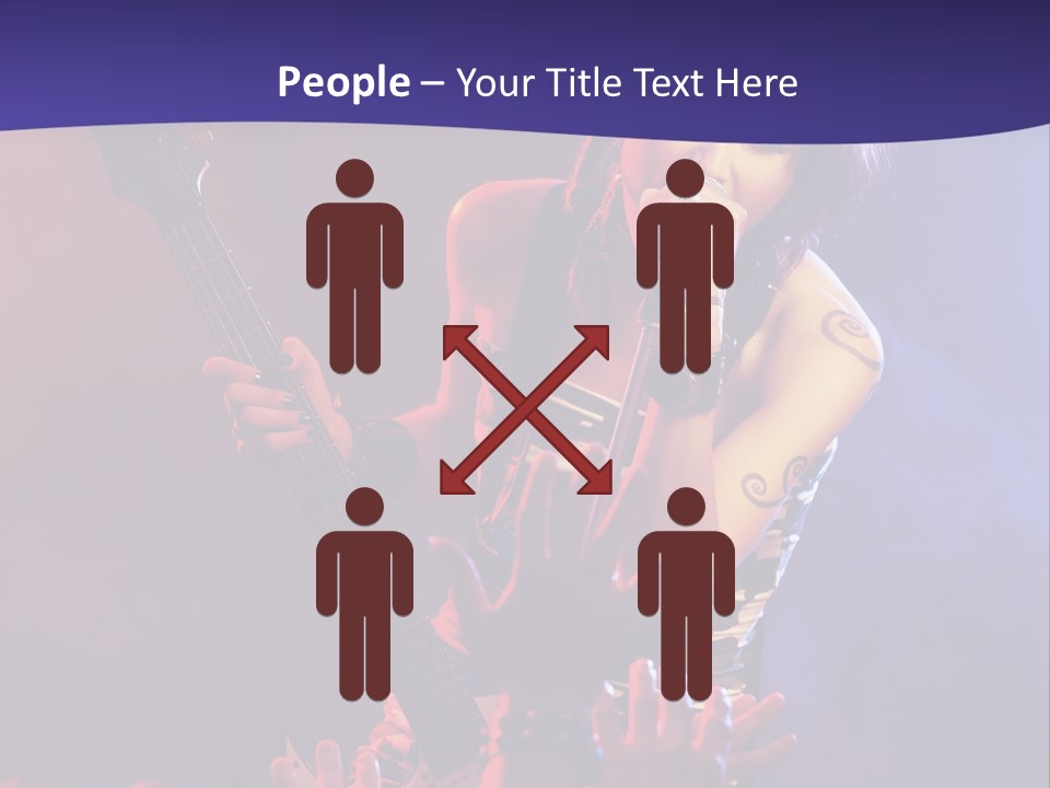 A Woman Singing Into A Microphone While Holding A Guitar PowerPoint Template