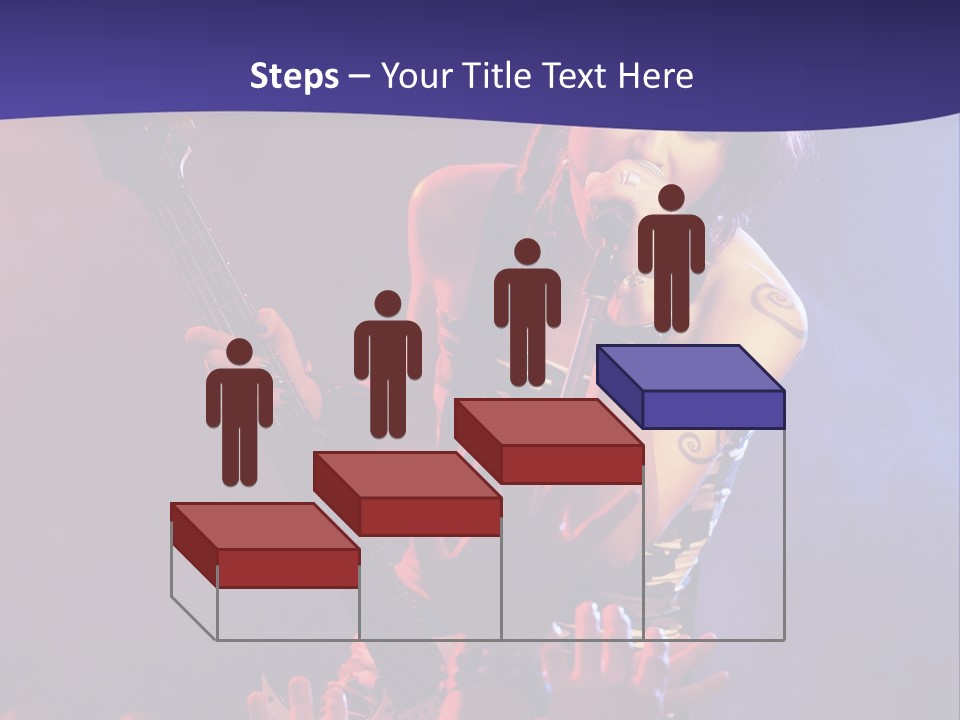 A Woman Singing Into A Microphone While Holding A Guitar PowerPoint Template