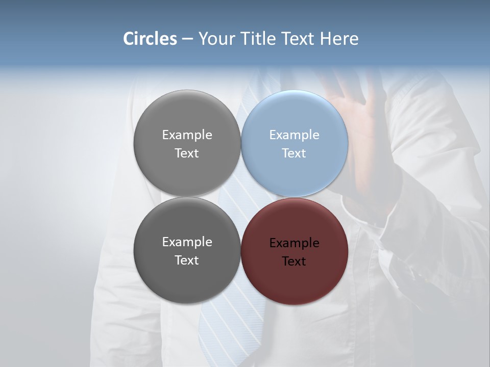 A Man In A White Shirt And Blue Tie Making The Vulcan Sign PowerPoint Template