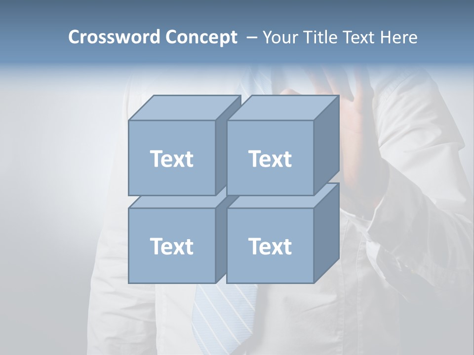 A Man In A White Shirt And Blue Tie Making The Vulcan Sign PowerPoint Template