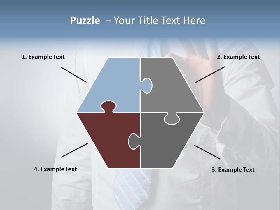 A Man In A White Shirt And Blue Tie Making The Vulcan Sign PowerPoint Template