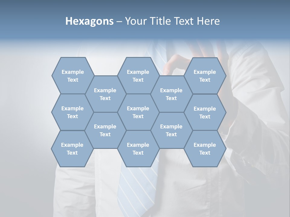 A Man In A White Shirt And Blue Tie Making The Vulcan Sign PowerPoint Template