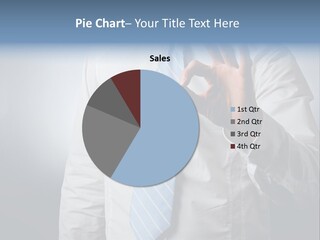 A Man In A White Shirt And Blue Tie Making The Vulcan Sign PowerPoint Template