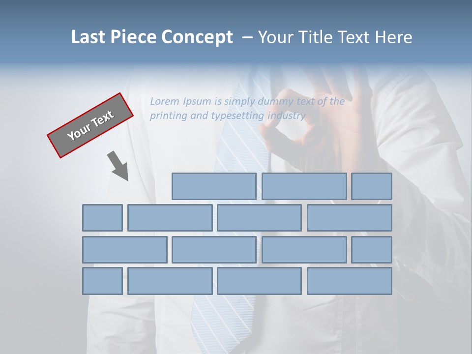 A Man In A White Shirt And Blue Tie Making The Vulcan Sign PowerPoint Template