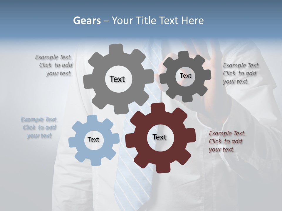 A Man In A White Shirt And Blue Tie Making The Vulcan Sign PowerPoint Template