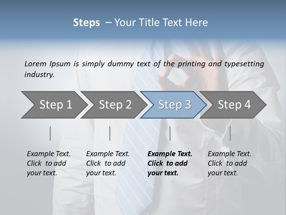 A Man In A White Shirt And Blue Tie Making The Vulcan Sign PowerPoint Template