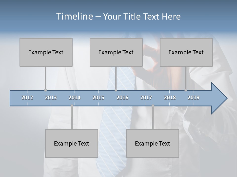 A Man In A White Shirt And Blue Tie Making The Vulcan Sign PowerPoint Template