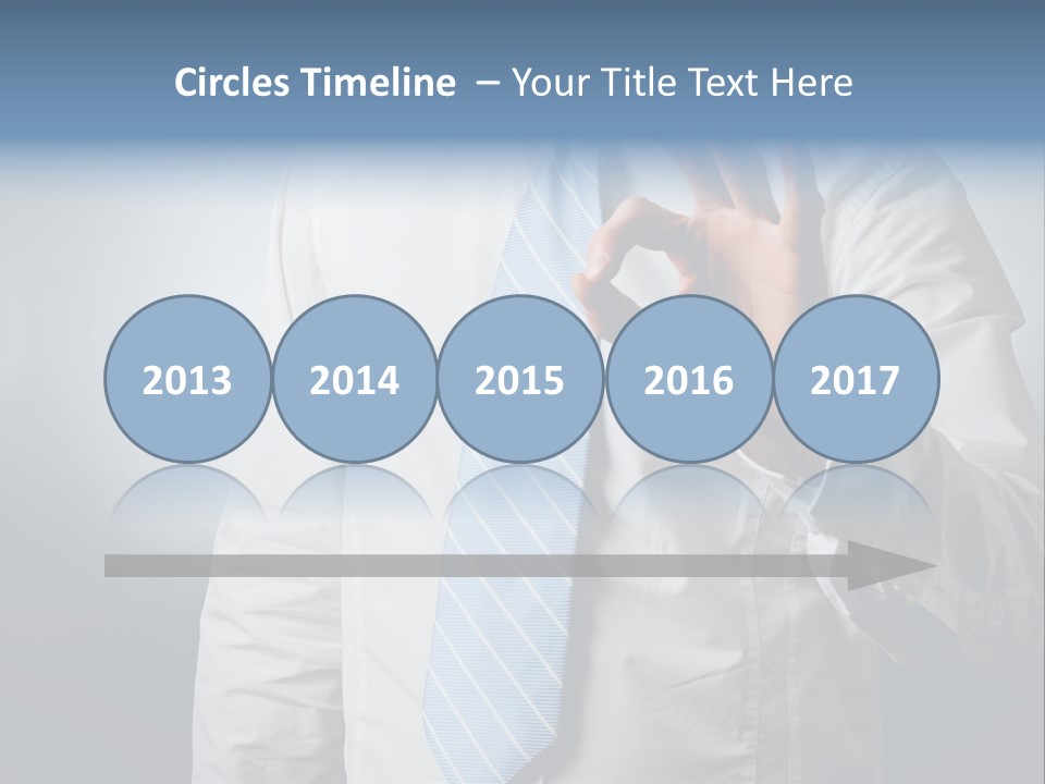 A Man In A White Shirt And Blue Tie Making The Vulcan Sign PowerPoint Template