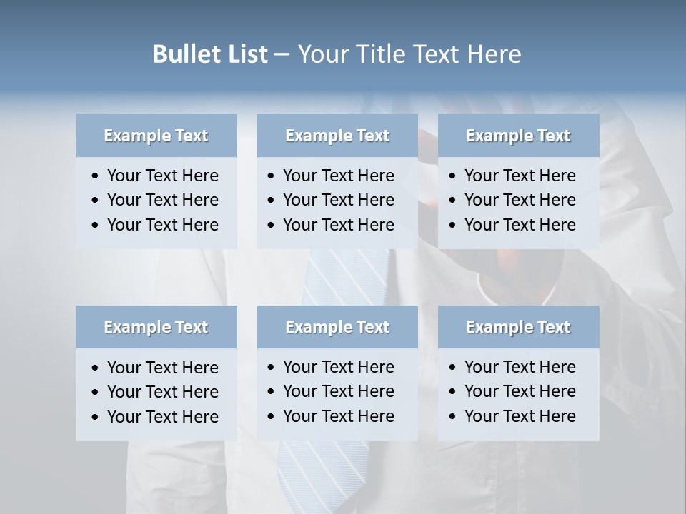 A Man In A White Shirt And Blue Tie Making The Vulcan Sign PowerPoint Template