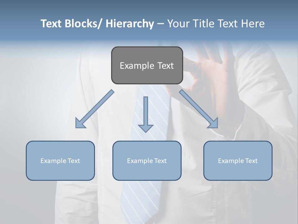 A Man In A White Shirt And Blue Tie Making The Vulcan Sign PowerPoint Template