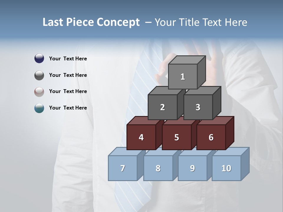 A Man In A White Shirt And Blue Tie Making The Vulcan Sign PowerPoint Template