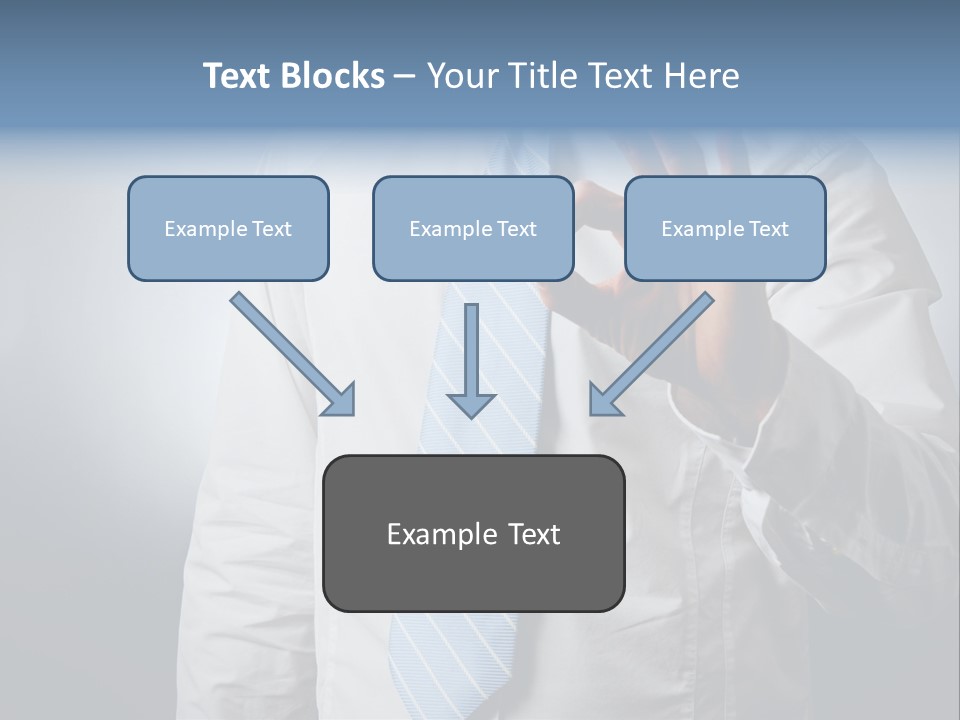 A Man In A White Shirt And Blue Tie Making The Vulcan Sign PowerPoint Template