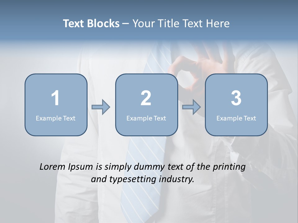 A Man In A White Shirt And Blue Tie Making The Vulcan Sign PowerPoint Template