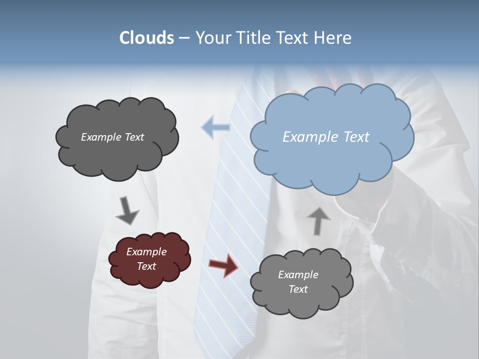 A Man In A White Shirt And Blue Tie Making The Vulcan Sign PowerPoint Template