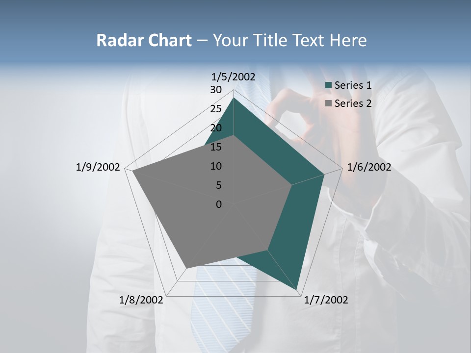 A Man In A White Shirt And Blue Tie Making The Vulcan Sign PowerPoint Template