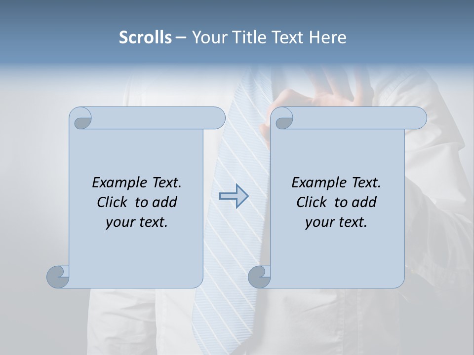 A Man In A White Shirt And Blue Tie Making The Vulcan Sign PowerPoint Template