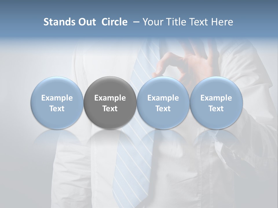 A Man In A White Shirt And Blue Tie Making The Vulcan Sign PowerPoint Template